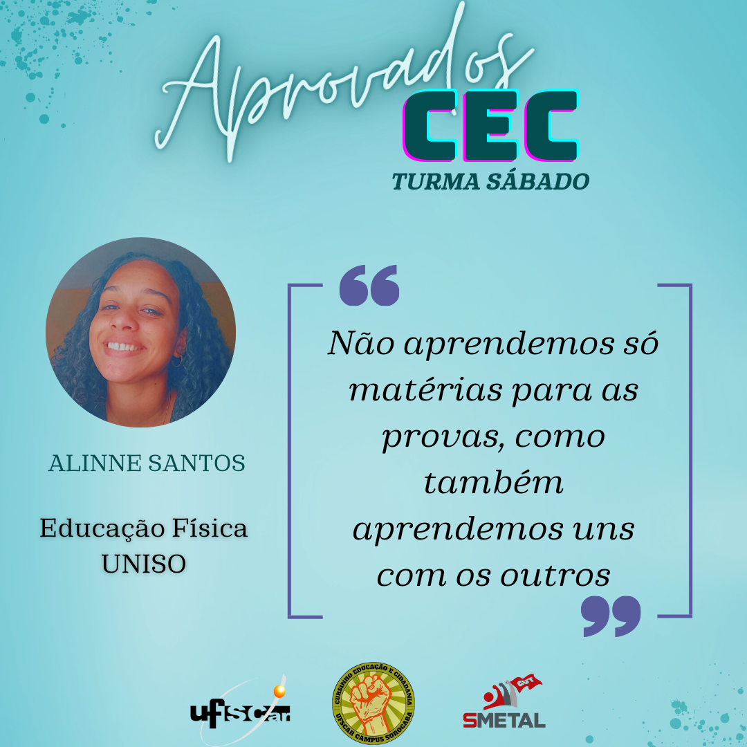 Relato de aprovado no vestibular pelo cursinho educação e cidadania CEC Sorocaba